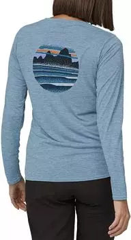 Женская рубашка Patagonia Capilene с длинными рукавами и крутым рисунком на каждый день