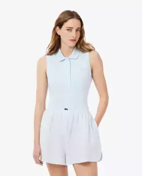 Женская рубашка поло без рукавов приталенного кроя Lacoste, голубой
