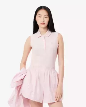 Женская рубашка поло без рукавов приталенного кроя Lacoste, цвет Rosa