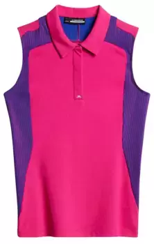 Женская рубашка-поло для гольфа без рукавов J.Lindeberg Betsy, цвет Pink Peacock
