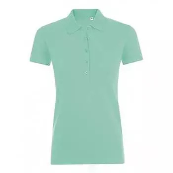 Женская рубашка-поло из пике с короткими рукавами «Феникс» Sols, зеленый