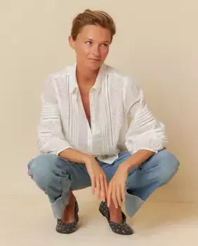 Женская рубашка поло с длинным рукавом Indi & Cold, белый