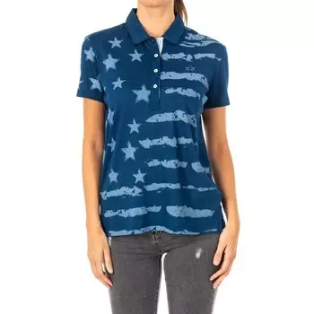 Женская рубашка поло с короткими рукавами и воротником с лацканами lwp305 La Martina, синий