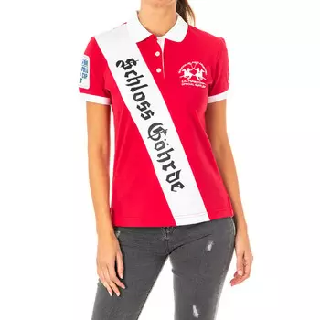 Женская рубашка-поло с короткими рукавами и воротником с лацканами 2wpg77 La Martina, красный