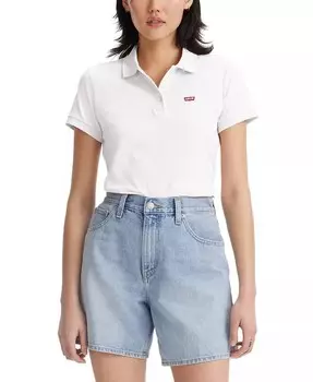 Женская рубашка-поло с логотипом Короны и рукавами Levi's, белый