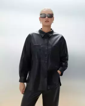 Женская рубашка с эффектом кожи Couchel, черный