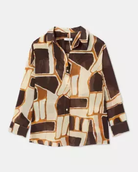 Женская рубашка с этническим принтом Couchel, коричневый