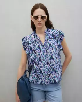 Женская рубашка с бамбуковой воланой Easy Wear, синий