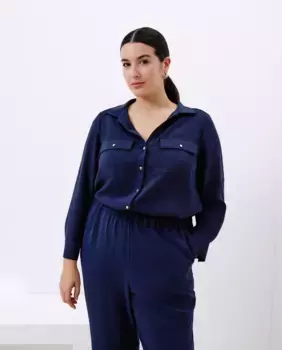 Женская рубашка с длинным рукавом Couchel, тёмно-синий