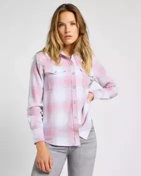 Женская рубашка с длинным рукавом и клетчатым принтом Lee, фиолетовый