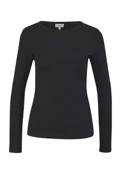 Женская рубашка с длинным рукавом и круглым вырезом s.Oliver, цвет Grey Black