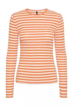 Женская рубашка с длинным рукавом и круглым вырезом PIECES, цвет 177983001 Tangeri
