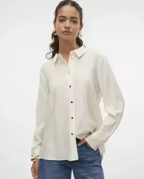 Женская рубашка с длинным рукавом и плиссированной спиной Vero Moda, цвет Hielo
