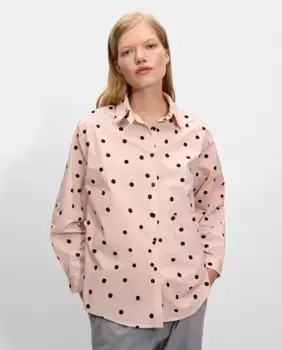 Женская рубашка с длинным рукавом и принтом в горошек Parfois, розовый