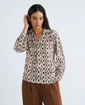 Женская рубашка с длинным рукавом и принтом Zermatt, коричневый