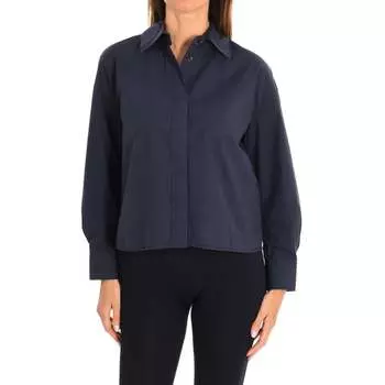 Женская рубашка с длинным рукавом и воротником с лацканами 5f7w5q9u4 United Colors Of Benetton, черный