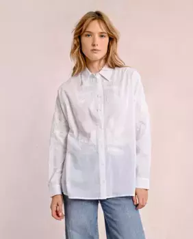 Женская рубашка с длинным рукавом и вышитыми деталями Molly Bracken, белый