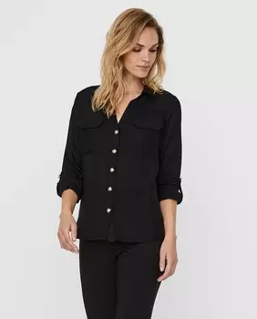 Женская рубашка с длинным рукавом из 100% вискозы Vero Moda, черный