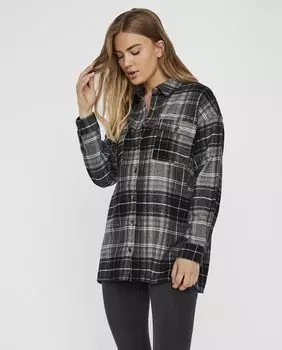 Женская рубашка с длинным рукавом на пуговицах спереди Noisy May, черный