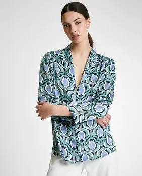 Женская рубашка с длинным рукавом с абстрактным принтом Trucco, синий