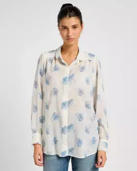 Женская рубашка с длинным рукавом с цветочным принтом Lee, синий