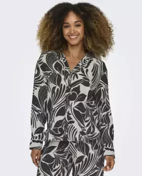 Женская рубашка с длинным рукавом с принтом jdy, светло-серый