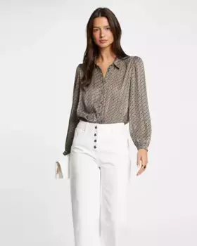 Женская рубашка с длинным рукавом с принтом Morgan, мультиколор