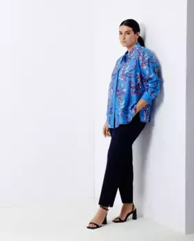 Женская рубашка с длинным рукавом с принтом Couchel, синий