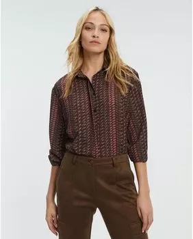 Женская рубашка с длинным рукавом с принтом Paz Torras, коричневый
