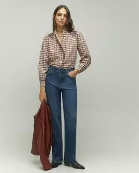 Женская рубашка с длинным рукавом с принтом Tintoretto, коричневый