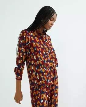 Женская рубашка с длинным рукавом Vila, бордовый