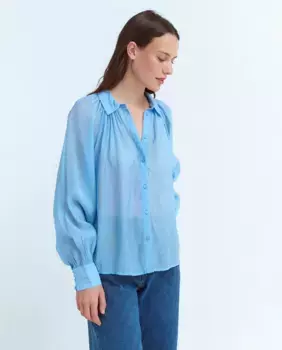 Женская рубашка с длинным рукавом Vila, голубой