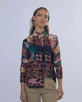 Женская рубашка с длинными рукавами и цветочным принтом Lola Casademunt, мультиколор