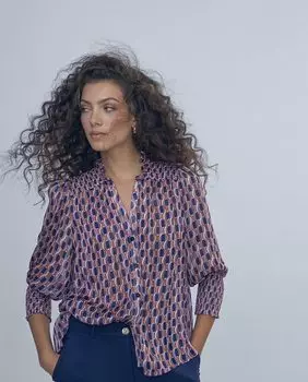 Женская рубашка с длинными рукавами и геометрическим принтом Lola Casademunt, мультиколор
