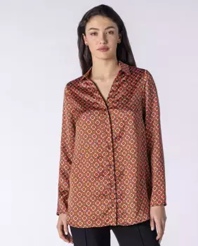 Женская рубашка с длинными рукавами и геометрическим принтом Naulover, цвет Teja