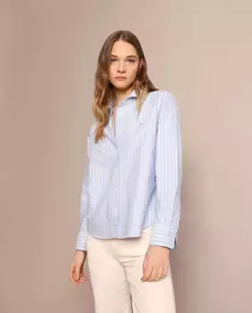 Женская рубашка с длинными рукавами и классическим воротником Scalpers, синий