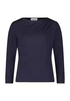 Женская рубашка с длинными рукавами и круглым вырезом с рюшами CARTOON, цвет Baritone Blue