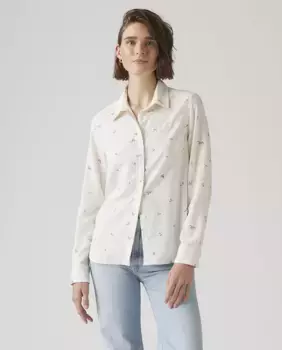 Женская рубашка с длинными рукавами и льняным оттенком Levi's, белый