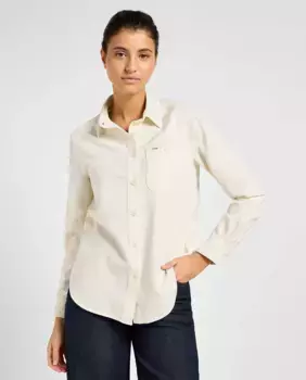 Женская рубашка с длинными рукавами и нагрудным карманом Lee, белый