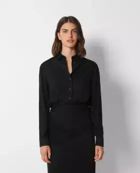 Женская рубашка с длинными рукавами и принтом черепа Scalpers, черный