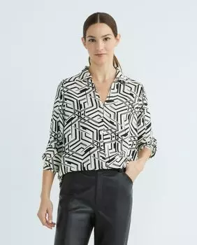 Женская рубашка с длинными рукавами и принтом Zermatt, черный