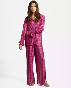 Женская рубашка с длинными рукавами и присборенными манжетами Alma en Pena, фуксия