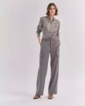 Женская рубашка с длинными рукавами и рубашечным воротником Lasserre, серый