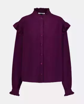 Женская рубашка с длинными рукавами и рюшами Easy Wear, цвет Buganvilla