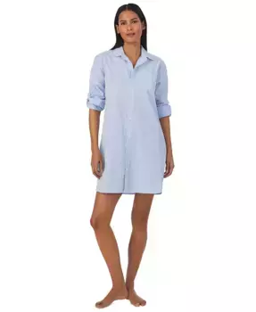 Женская рубашка с длинными рукавами и складным язычком Lauren Ralph Lauren, синий