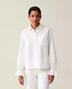 Женская рубашка с длинными рукавами и вышивкой Claudie Pierlot, белый