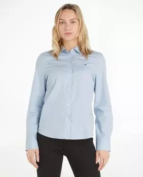 Женская рубашка с длинными рукавами и застежкой на пуговицы Tommy Hilfiger, светло-синий
