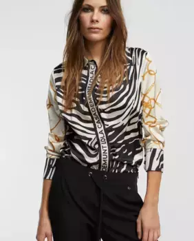 Женская рубашка с длинными рукавами и зебровым принтом Lola Casademunt, черный