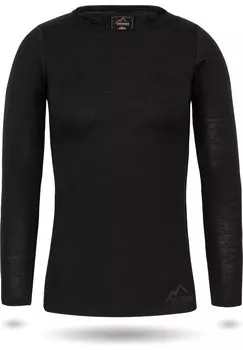 Женская рубашка с длинными рукавами из мериноса Mandurah normani, черный