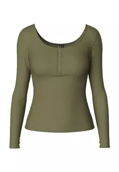 Женская рубашка с длинными рукавами, облегающая фигуру PIECES, цвет 209693 Deep Liche